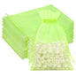 G2PLUS 25PCS Drawsring Organza Bags 5x7 inches - Light Green Organza Gift Bag, Sheer Mesh Pouches for Candy, Jewelry, Fruits, Wedding Party Favors