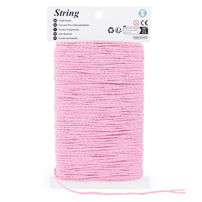 G2PLUS Pink Jute Twine - 2mm 328ft Pink Jute Twine String Twisted String for Gift Wrapping, DIY Arts and Crafts, Home Gardening Wedding Decorations