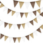 G2PLUS Pre-Strung Burlap Pennant Banners, 30Ft Gradient Brown Fabric Triangle Flag Bunting, 36Pcs Pennant Banner Flags Garland for Wedding, Birthday, Baby Shower, Rustic Farmhouse and Holiday