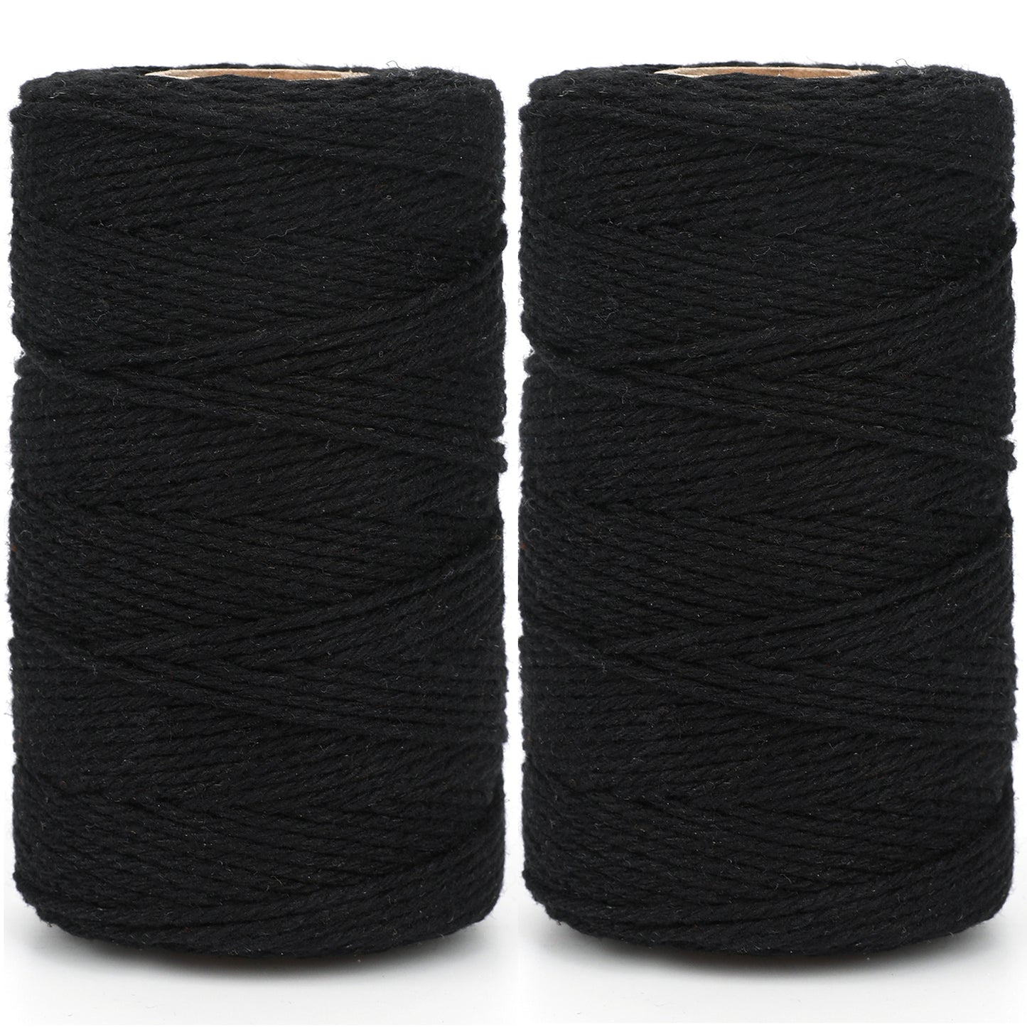 G2PLUS 200M Black Cotton String Twine -2MM Craft Cotton Cord - Cotton Thread Twine Perfect for Cooking, DIY Crafts and Handmade