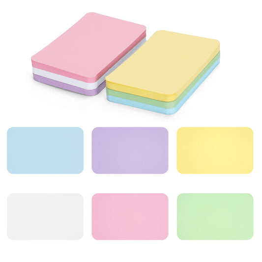 G2PLUS 120Pcs Blank Business Cards: 2.4 x 4 in Mixed Color Note Paper 250gsm Ultra Thin Small Cardstock for Tags Label, Writing, Packaging Inserts and DIY Craft (6 Colors)