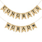 G2PLUS Congrats Grad Banner,Pre-strung Graduation Party Decorations Banner for School, Rustic Graduation Burlap Garland for College, Photo Backdrop, Indoor Outdoor Celebration