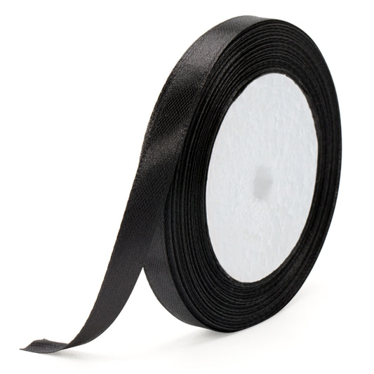 G2PLUS Black Stain Ribbons, 10mm Gift Wrap Ribbon, 22M Ribbons for Gift Wrapping, Halloween Day Decorative Ribbon, Thick Fabric Ribbon, Gift Wrapping Ribbon for Crafting, Halloween Party Decoration
