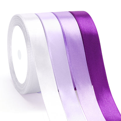 G2PLUS Purple Satin Ribbon for Gift Wrapping, 4 Rolls, 20mm x 22m 88m Total Gift Wrapping Ribbon, Ribbon for Weddings, Baby Showers, DIY Crafts ,Party Decor, Bows, Bouquet Wrapping