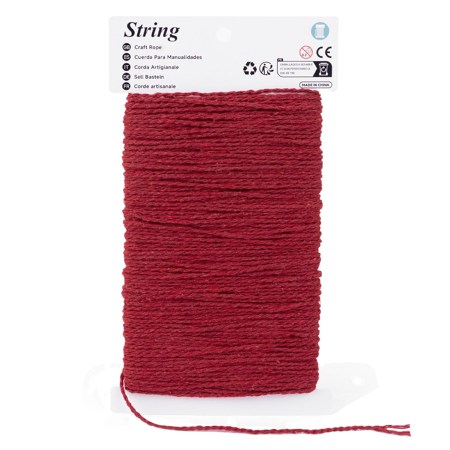 G2PLUS Red Cotton String - 2mm 164Ft Crafts String Cotton Twine for Gift Wrapping, DIY Crafts, Small Business Packaging, Christmas Holiday Decorations