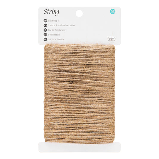 G2PLUS 2MM Jute String Twine, 50M Brown Natural Garden String, 2 Ply Natural Jute String for Craft, Art and Crafts Linen String for DIY Craft; Gardening Use
