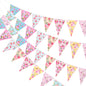 G2PLUS Floral Tea Party Banner, 39Ft Pre-Strung Flower Bunting Garland, Double Sided Paper Pennant Banner Garland for Birthday, Baby Shower, Bridal Shower, Garden, Spring Party Decor (Pink)