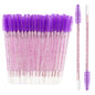 G2PLUS 100pcs Eyelash Brush Lip Brush, Dual Ended Eyelash Extension Brush, Purple Mascara Wands and Lipstick Applicator, Portable Makeup Brush for Eyebrow, Lip gross and Lash Extension