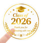 G2PLUS Graduation Thank You Stickers - 120Pcs Class of 2026 Stickers 1.6in Gold Foil Graduation Gift Labels Transparent Envelope Seal Sticker for Congrats Grad Invitation and Grad Party Favors