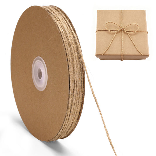G2PLUS 328FT Jute Twine 2mm 3 Ply Natural Craft Twine String for Gift Wrapping, DIY Crafts, Gardening & Home Use