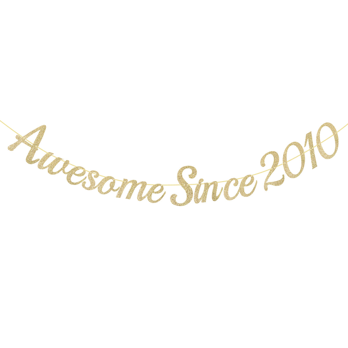 G2PLUS Pre-Strung 16th Birthday Banner, Glitter 16th Birthday Decorations Champagne Gold Happy 16th Birthday Banner, 3m Awesome Since 2010 Banner, 16th Birthday Party Decorations
