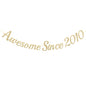 G2PLUS Pre-Strung 16th Birthday Banner, Glitter 16th Birthday Decorations Champagne Gold Happy 16th Birthday Banner, 3m Awesome Since 2010 Banner, 16th Birthday Party Decorations