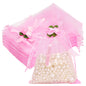 G2PLUS 30Pcs Rose Organza Bags 4x6 Inch-Pink Wedding Favor Bags, Sheer Mesh Jewelry Pouches with Drawstring for Bridal Shower, Baby Shower, Valentine's Day Party Favors