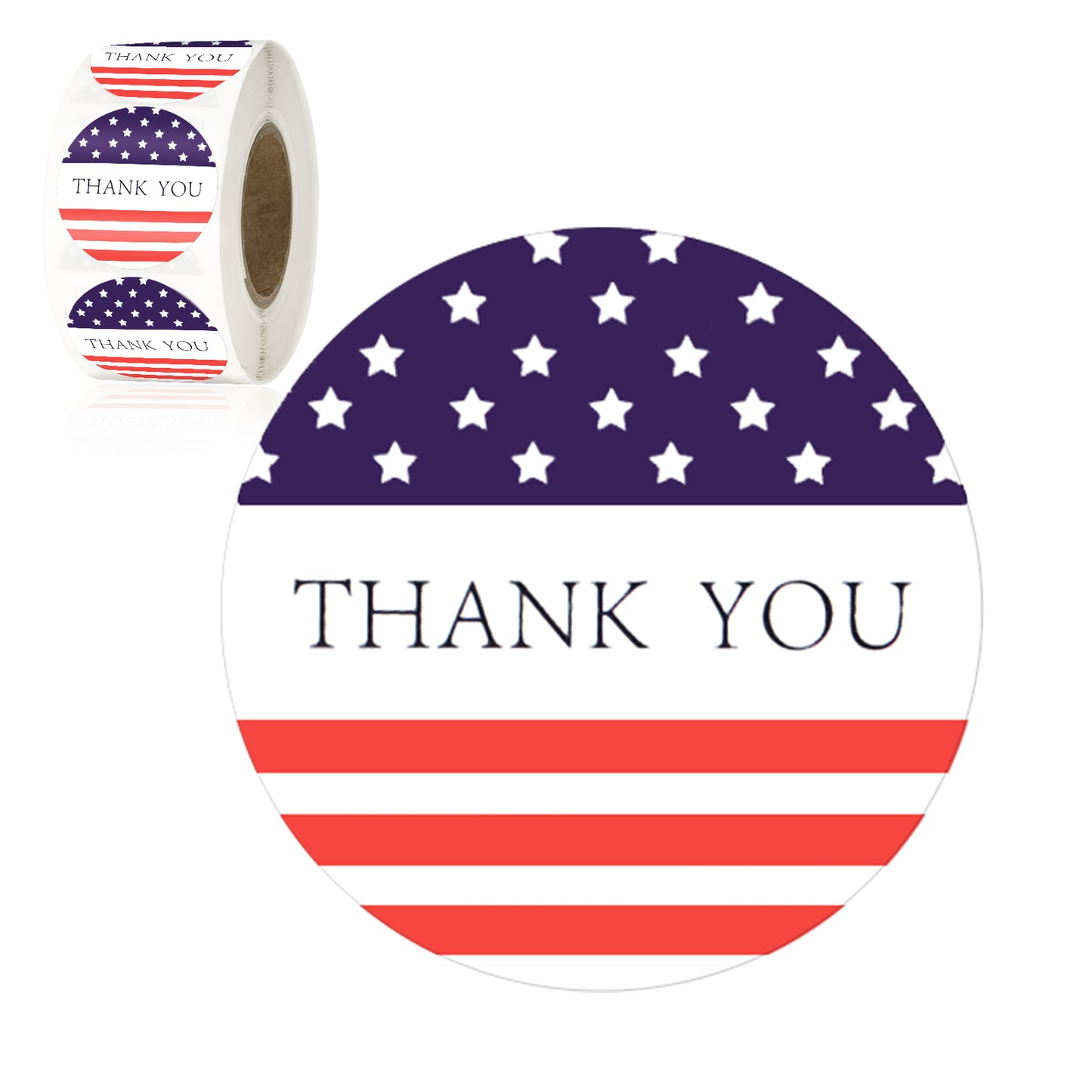 G2PLUS American Thank You Stickers, 500PCS American Flag Stickers, 1 inch Patriotic Gift Stickers, USA Thank You Stickers, Star American Flag Stickers, Thank You Label Stickers Roll for Envelope Seals