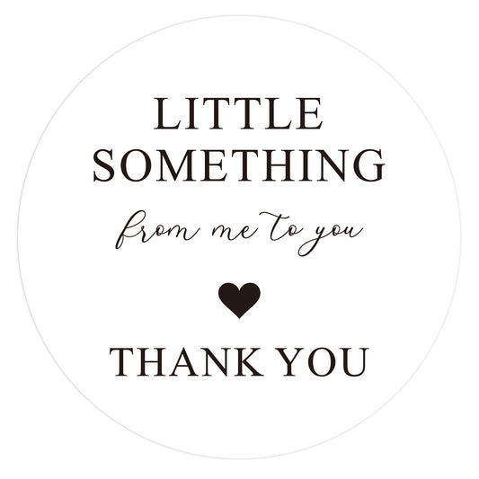 G2PLUS Thank You Gift Stickers, 60PCS Little Something from Me to You Thank You Stickers, 2in Round Thank You Envelope Seal Stickers, Elegant Gratitude Label Sticker for Gift Wrapping, Party Favors