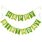 G2PLUS Pre-strung Happy Birthday Banner Green, Large Happy Birthday Paper Bunting, No-DIY Birthday Banner for Boys and Girls Birthday Party Decorations