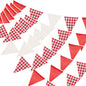 G2PLUS Red and White Checkered Banner, 32Ft Red Pennant Banner Garland, Party Decorations Triangular Bunting Garland for Xmas, Wedding Décor, Birthday, Valentine’s Day, Carnival & Outdoor Celebrations