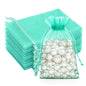 G2PLUS Drawstring Organza Bags 4x6 In - 100PCS Aqua Blue Organza Bags, Sheer Mesh Jewelry Pouches, Candy Gift Wrap Pouch for Christmas, Baby Shower, Birthday, Wedding Party Favors