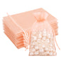 G2PLUS Peach Organza Bags 4x6 In - 100PCS Drawstring Organza Bags, Sheer Mesh Jewelry Pouches, Candy Gift Wrap Pouch for Halloween, Christmas, Wedding Party Favors