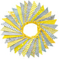 G2PLUS 36PCS Large Fabric Bunting Banner-10M Two Layer Triangle Flag Garland-17x19CM Double Sided Floral Pennants for Wedding Birthday Parties Decoration -Grey and Yellow