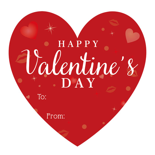 G2PLUS Valentines Day Gift Stickers, 60PCS Valentines Day Name Stickers, Happy Valentine's Day Stickers, 2'' Valentine Heart Gift Tags Stickers for Valentine Envelope Seals Cards, Gift Wrapping