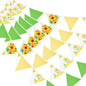 G2PLUS 39Ft Triangle Bunting Banner, Yellow & Green Sunflower Garland Pennant Banner, Reusable Cotton Triangle Flags Party Decoration for Garden Party, Fall Decor & Outdoor Celebrations