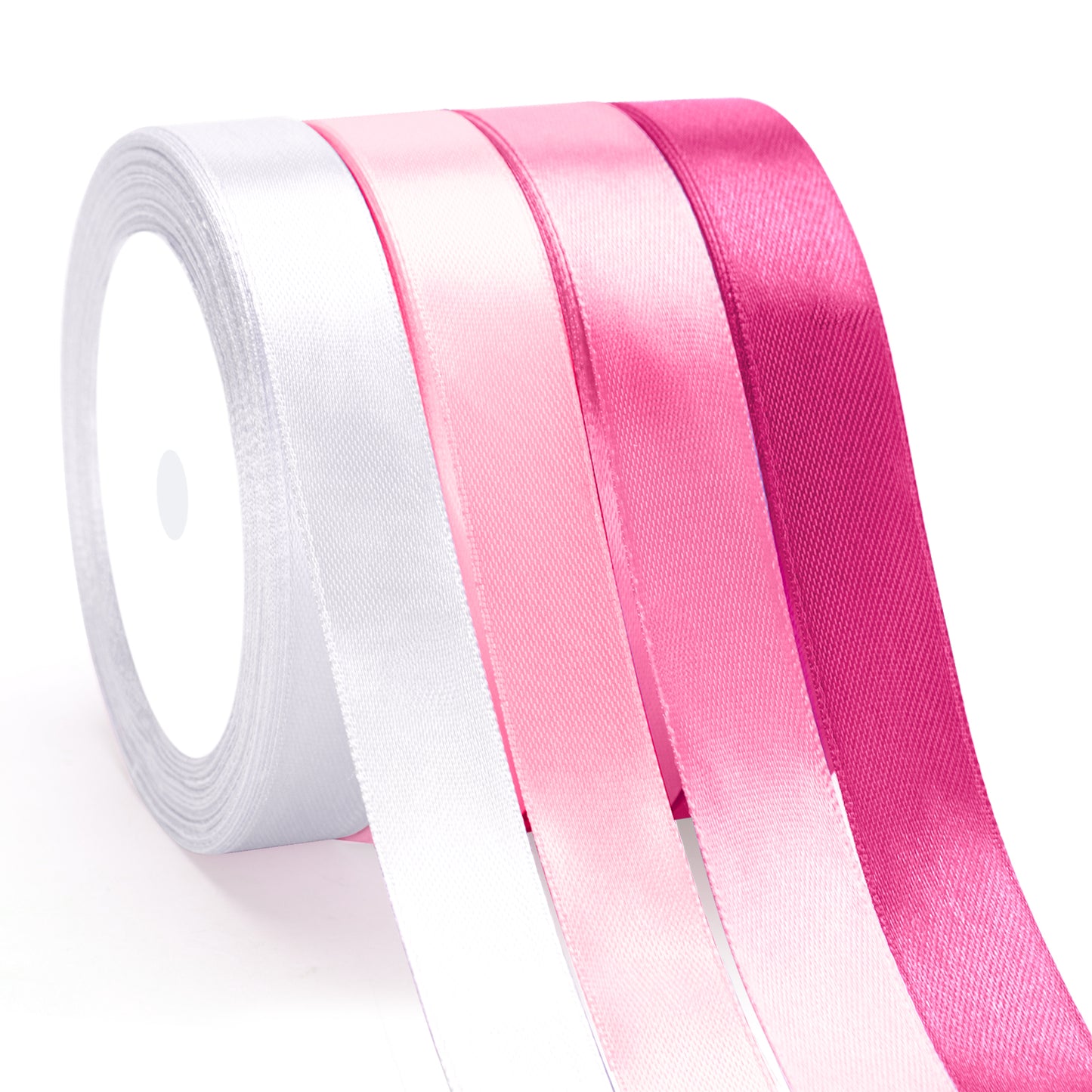 G2PLUS Pink Satin Ribbon for Gift Wrapping, 4 Rolls, 20mm x 22m 88m Total Gift Wrapping Ribbon, Ribbon for Birthday Parties, Baby Showers, DIY Crafts, Bows, Bouquet Wrapping