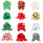 G2PLUS 24PCS Christmas Pull Bows, 5" Wide Large Christmas Ribbon Pull Bows, Wrap Pull Bows Ribbon for Xmas Presents Gift Wrapping, Christmas Decoration, Hampers, Christmas Wreaths, Bouquets