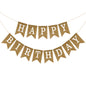 G2PLUS Happy Birthday Banners Burlap, Pre-Strung Happy Birthday Banner Sign, Rustic Happy Birthday Garland Bunting for Party Decorations, Reusable Hanging Backdrop for Cake Table