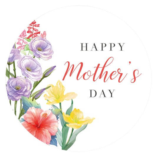 G2PLUS Mother's Day Stickers - 60Pcs Happy Mother's Day Gift Stickers 2 inches Round Mother's Day Labels Stickers with Floral for Mom's Gifts, Cards, Party Favors