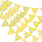 G2PLUS 39Ft Triangle Bunting Banner, 42Pcs Lemon Garland Pennant Banner, Reusable Cotton Triangle Flags Party Decoration for Summer Luau, Pool Party Decor & Beach Theme