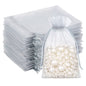 G2PLUS 100PCS Drawstring Organza Bags - Grey Organza Bags 4x6 In, Sheer Mesh Jewelry Pouches, Candy Gift Wrap Pouch for Christmas, Baby Shower, Birthday, Wedding Party Favors