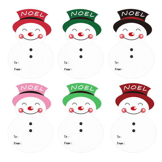 G2PLUS Snowmen Christmas Labels Stickers, 120PCS Christmas Name Labels for Presents, White Sticky Xmas Present Gift Labels, Noel Self Adhesive Present Stickers for Kids Presents