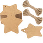 G2PLUS Brown Star Gift Tags, 100PCS Christmas Labels Tags for Presents, 6cm Star Christmas Labels Tags with String, Xmas Labels for Christmas Presents Wrapping, Christmas Ornaments