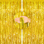 G2PLUS Gold Glitter Foil Curtains, 2PCS Metallic Tinsel Foil Fringe Curtains, 1m×2.5m Party Backdrop Streamers, Tinsel Curtain for Birthday Wedding Graduation Prom Decoration