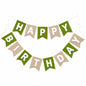 G2PLUS Sage Green and Brown Happy Birthday Bunting Felt: Pre-Strung Birthday Banner for Boys, Men, Adults and Kids Birthday Party Decoration