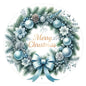 G2PLUS Merry Christmas Stickers - 120Pcs Blue Christmas Wreath Stickers, 2'' Round Self-Adhesive Xmas Labels for Envelope Seals, Holiday Wrapping, Party Favors, DIY Crafts, Small Business Packaging