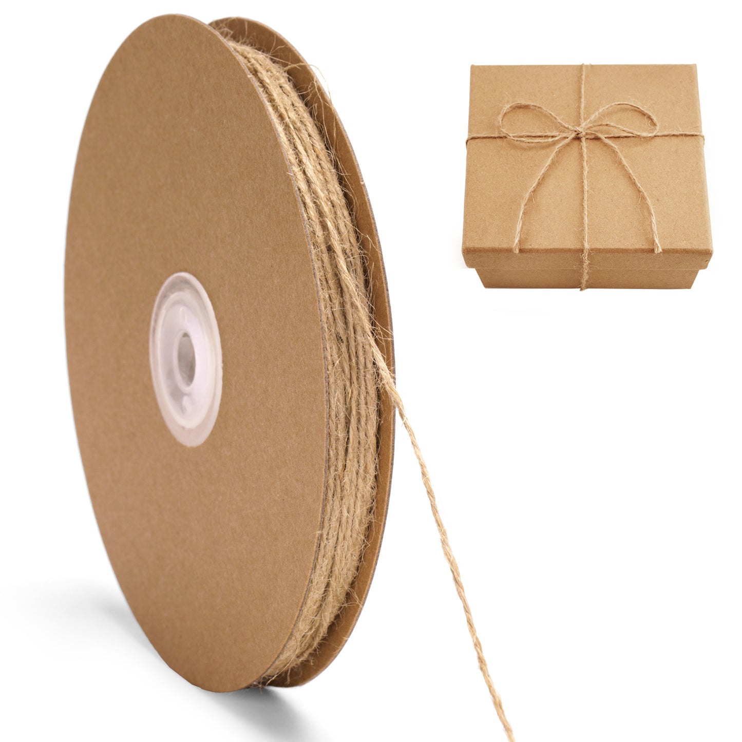 G2PLUS 328FT Jute Twine 1.5mm 2 Ply Natural Craft Twine String for Gift Wrapping, DIY Crafts, Gardening & Home Use