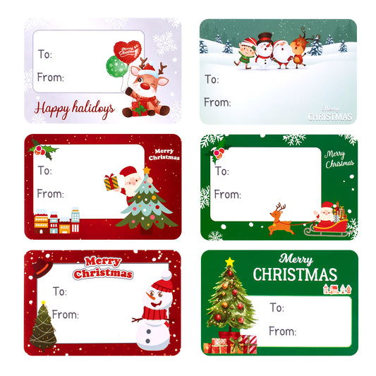 G2PLUS Christmas Labels Stickers, 120PCS Red and Green Sticky Name Labels, Christmas Stickers for Presents, Self Adhesive Christmas Sticky Labels for Xmas Gift, Present Tags for Christmas Decoration