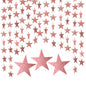 G2PLUS Rose Gold Glitter Star Garland, 16m Sparkling Star Paper Garland, Star Bunting Hanging Decoration,Twinkle Little Star Party Garlands for Girl's Birthday Wedding Theme Party Kids Room Decor