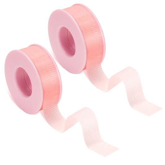 G2PLUS Eyelash Tape, 2 Rolls Silicone Gel Makeup Tape, 1/2'' x 8 Yards Pink Lash Tape, Micropore Eyelash Extension Tape for Lift and Makeup