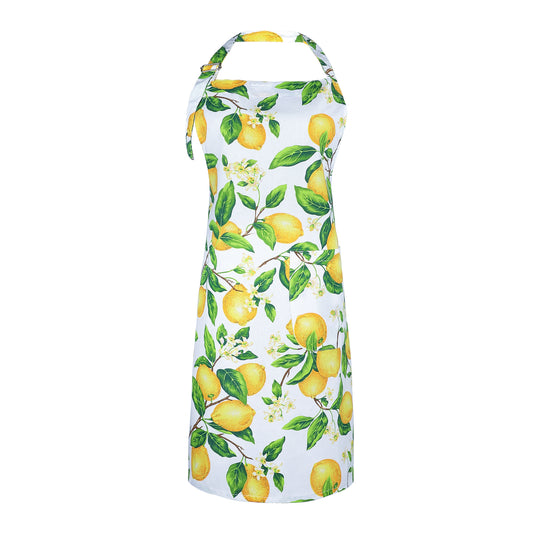 G2PLUS Lovely Lemon Aprons, Lemon Cotton Apron for Women, Aprons with Lemon for Women, Cooking Baking Aprons with Pockets for Ladies and Girls