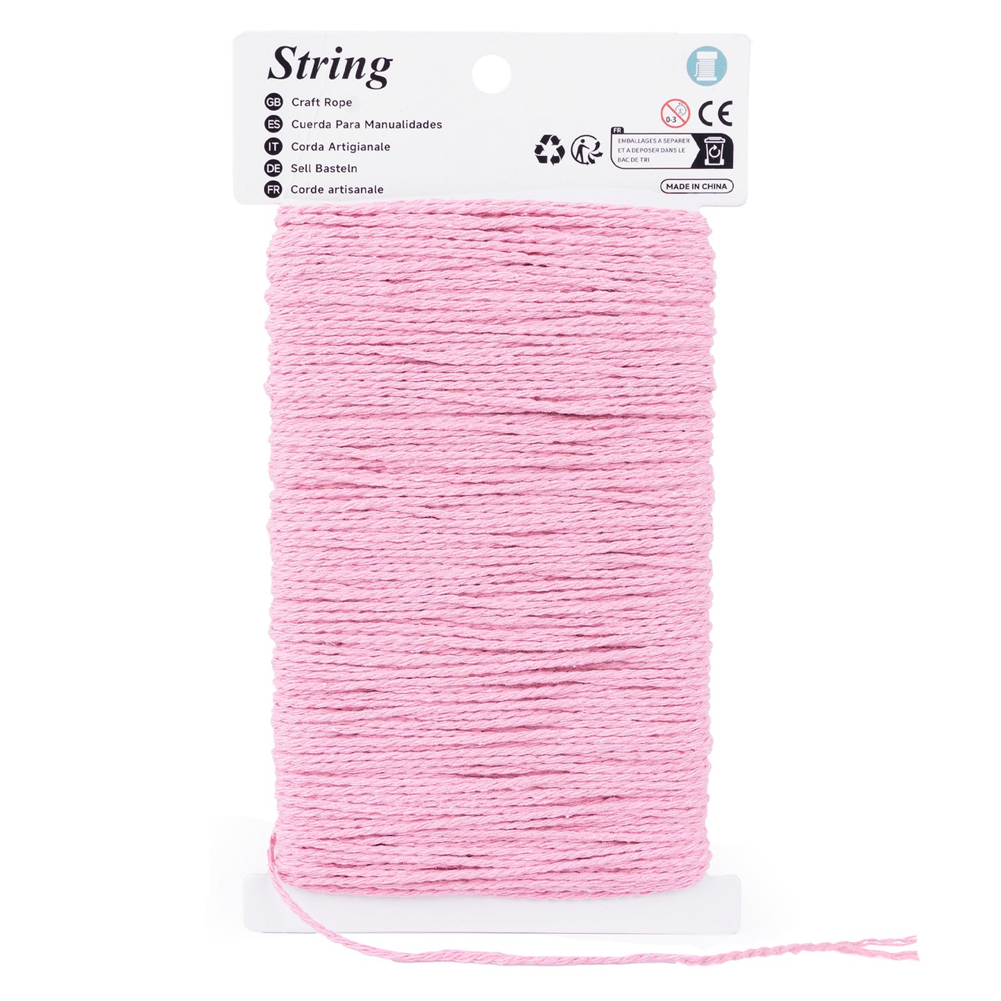 G2PLUS Pink Cotton String - 2mm 164Ft Crafts String Cotton Twine for Gift Wrapping, DIY Crafts, Decorations & Small Business Packaging