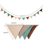 G2PLUS Nursery Fabric Bunting, Baby Bunting for Nursery, 12PCS Double Side Cloth Triangle Banner, Green Grey and Coffee Cotton Bunting Banner for Nursery/Bedroom/Baby Shower Decor, 2.8m