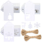 G2PLUS White Christmas Labels Tags, 150PCS Christmas Tags for Presents, Plain Christmas Labels with String, Xmas Gift Tags for Christmas Presents, Gift Wrapping & Decorating Tree