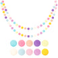G2PLUS 2PCS Colored Felt Ball Garland, Macaroon Pom Pom Garland with 60 Balls, Nursery Decor Garland, Felt Ball Garlands for Bedroom Classroom Birthday Party Decoration