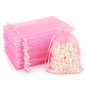 G2PLUS Pink Organza Gift Pouches - 10x15 CM Medium Organza Favor Bags, 50 PCS Wedding Jewelry Bags - Clear Mesh Pouches for Wedding, Christmas, Birthday, Anniversary