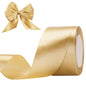 G2PLUS Gold Stain Ribbons, 50mm Gold Ribbons for Gift Wrapping, 22M Gift Wrap Ribbon, Decorative Gift Wrapping Ribbon, Wide Fabric Ribbon for Christmas, Crafting, Wedding Party Decoration