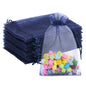 G2PLUS Navy Blue Organza Gift Pouches - 10x15 CM Medium Organza Favor Bags, 50 PCS Wedding Jewelry Bags - Clear Mesh Pouches for Wedding, Christmas, Birthday, Anniversary