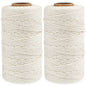 G2PLUS 2x100M Beige Cotton String Twine -2MM Craft Cotton Cord - 3Ply Cotton Butchers Thread Twine Perfect for Cooking, DIY Crafts and Handmade